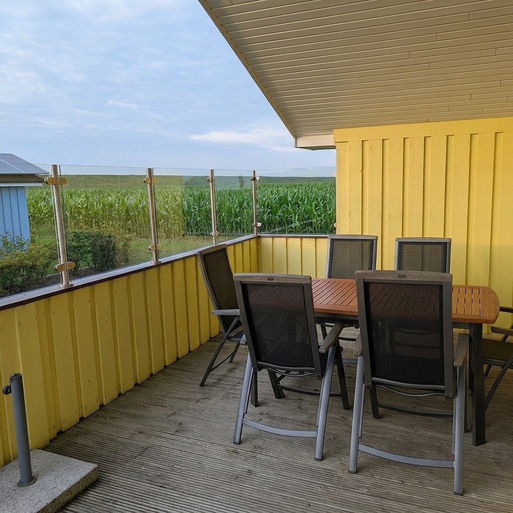 Terrasse mit Blick nach draußen